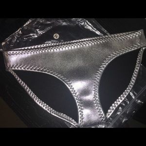 Size Medium Silver bikini bottoms